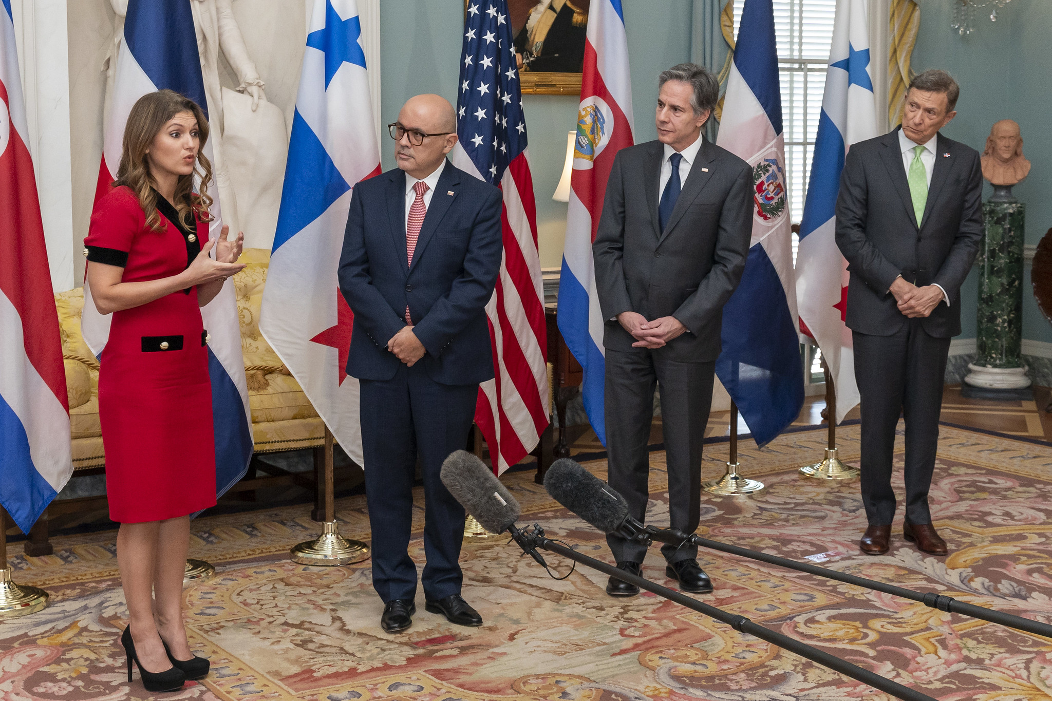 Ministers of Foreign Affairs of Panama, Costa Rica, Dominican Republic and U.S. Secretary Blinken.